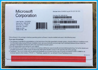 El pedazo y 64 pedazos/win10 del hogar 32 de Microsoft Windows 10 se dirigen el paquete auténtico del OEM del DVD KW9-00140