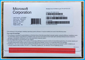 El favorable paquete del OEM del DVD del pedazo del hogar 32bit 64 del software de Microsoft Windows 10, win10 se dirige la licencia auténtica