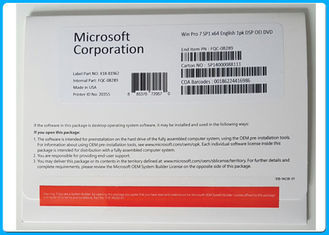 Licencia profesional del COA del DVD del holograma del pedazo de Microsoft Windows 7 favorable SP1 64