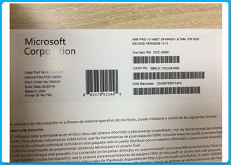 Activación en línea de la etiqueta engomada dominante de la lengua Windows10 del favorable DVD español 64bit + del OEM
