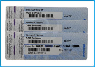 etiqueta engomada rosada/azul original de la llave del COA del OEM de los códigos dominantes del producto de Windows 7
