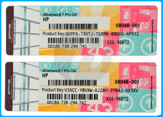 etiqueta engomada rosada/azul original de la llave del COA del OEM de los códigos dominantes del producto de Windows 7